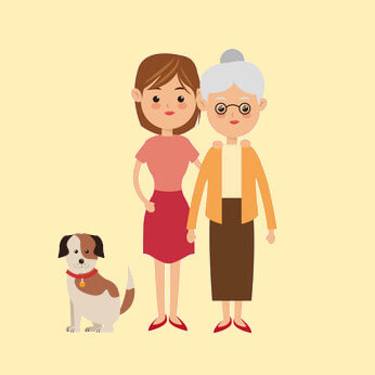 Simple chinese family with cat looking for helper